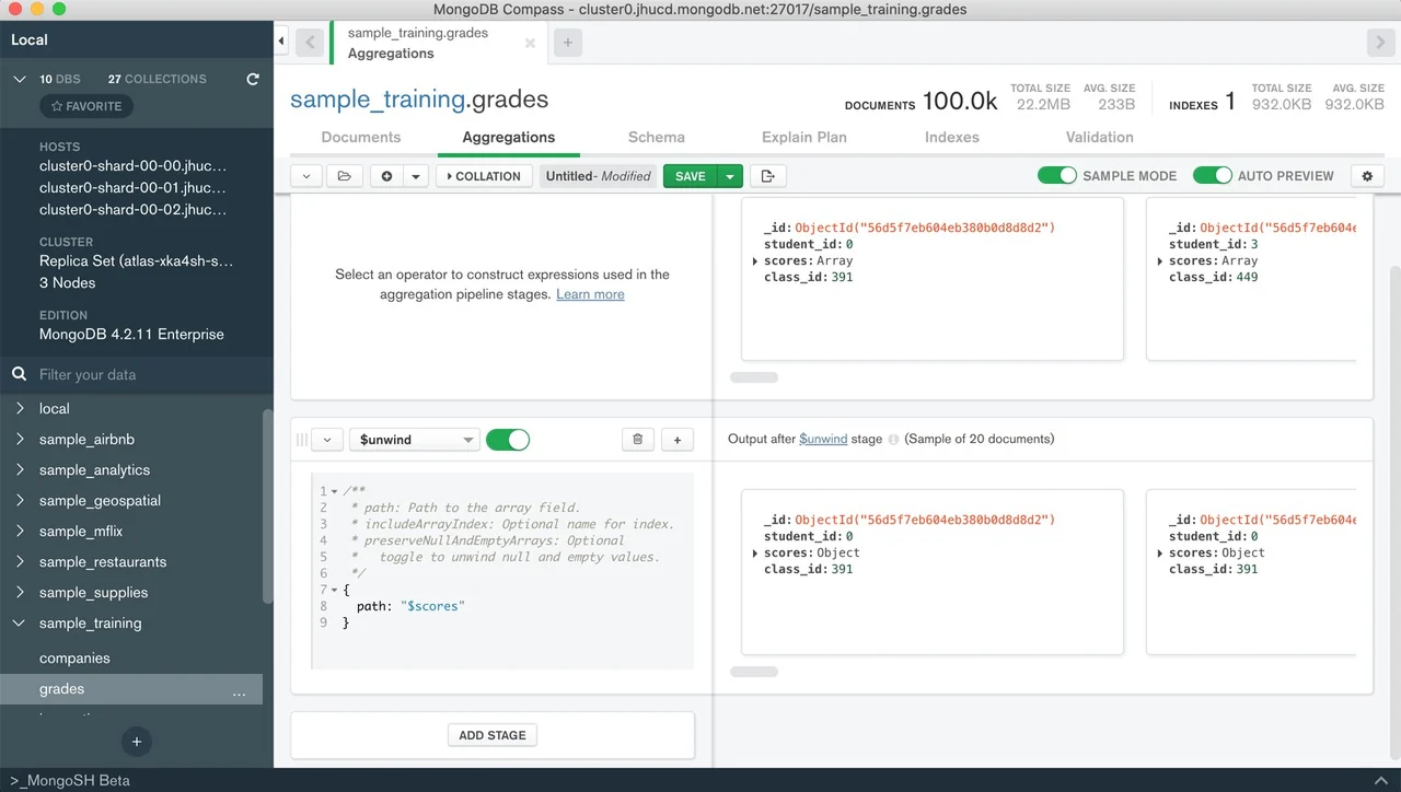 MongoDB Compass preview