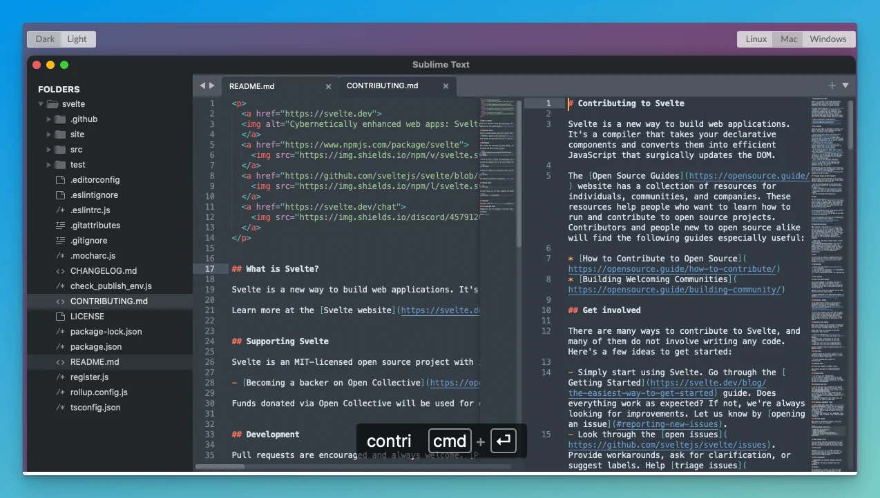 Sublime Text preview