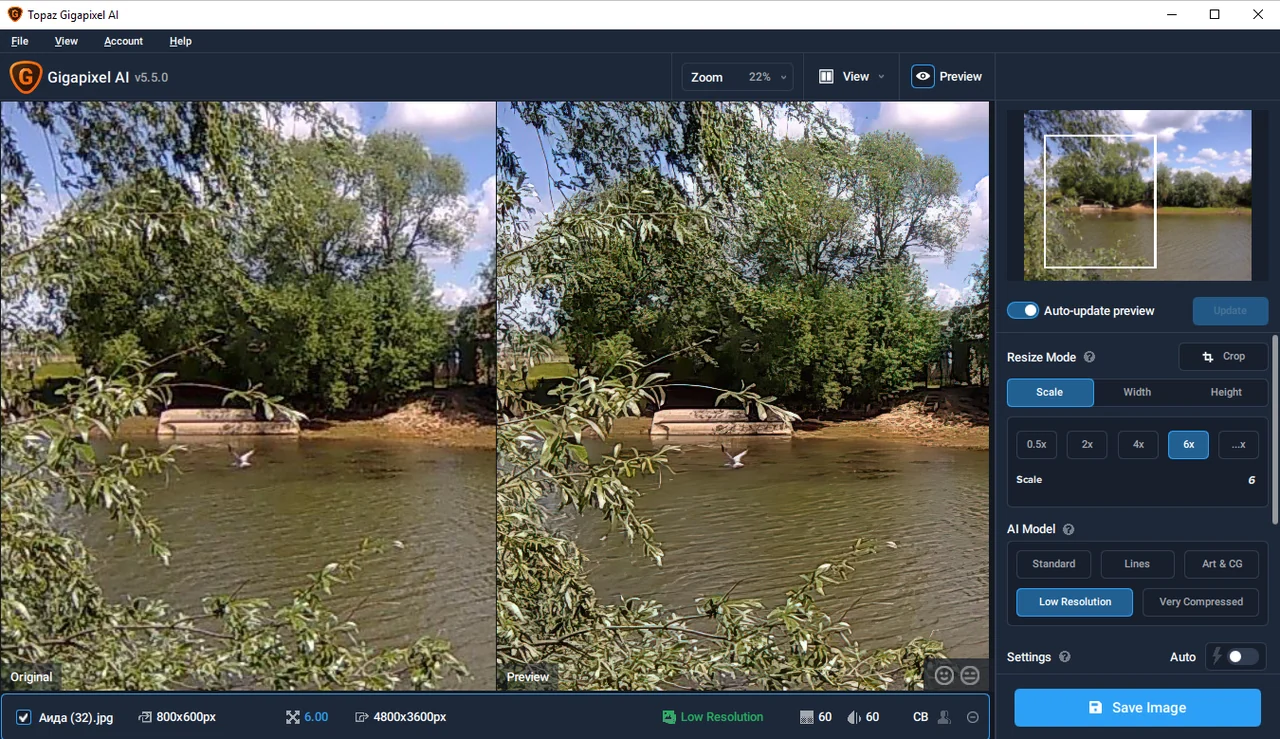 Topaz Gigapixel AI preview
