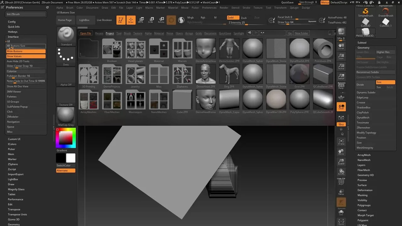 ZBrush preview